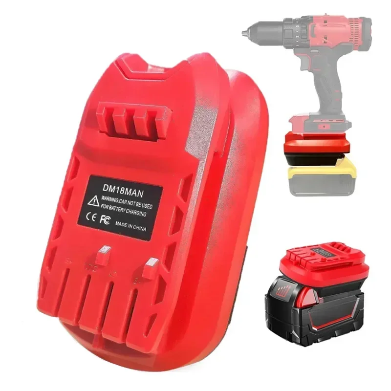 DM18MAN Adapter Applicable To Craftsman Cordless Tool for Dewalt/Milwaukee 18V Lithium Battery Conversion 20V for Craftsman Tool