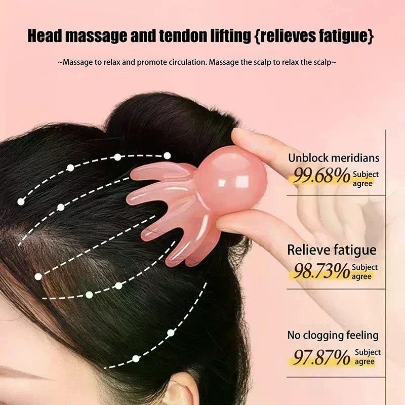 

1/2pcs Octopus Shaped Head Meridian Acupoint Massage Comb Wide Tooth Scalp Comb Back Neck And Back Manual Deep Massage Tools