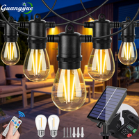 7.6M 10M 15M Outdoor Solar Light S14 Shatterproof LED Bulb 24V Dimmable Solar String Lights for Porch Garden Yard Market Bistro