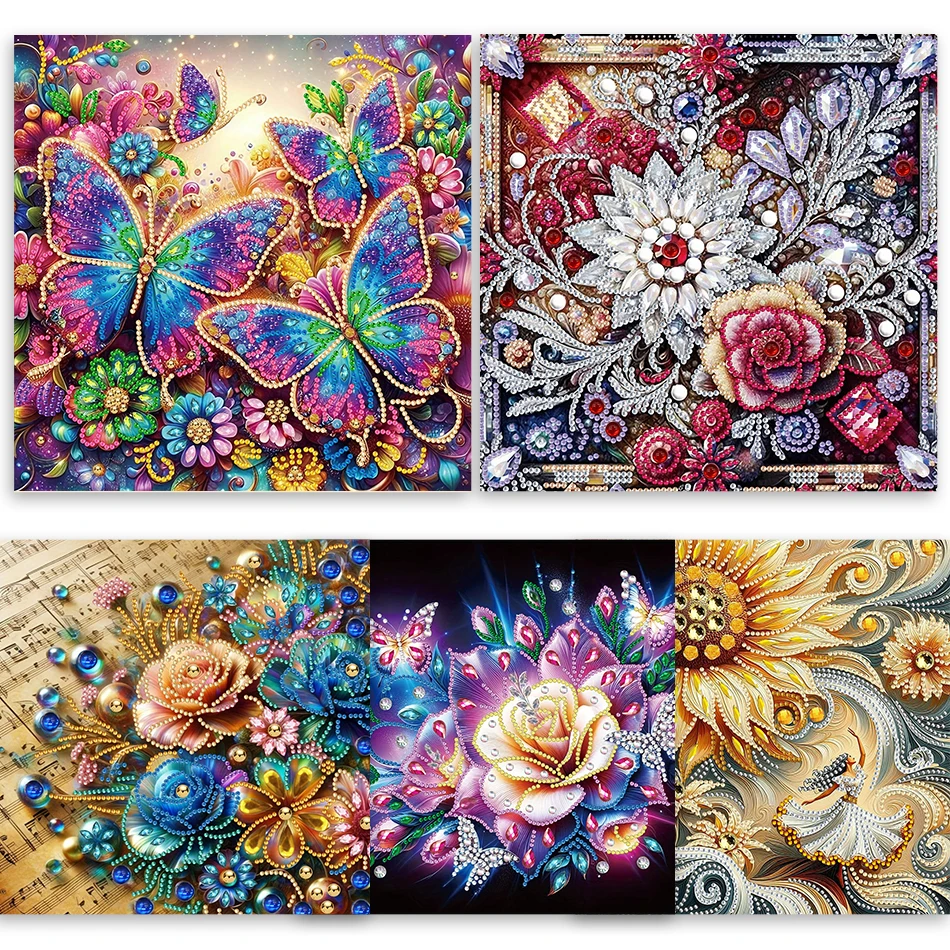 

DIY Beautiful flowers 5D Special Shape Diamond Art Kits for Beginners Diamond Painting Kits Cross Stitch Set Art Home Decoration