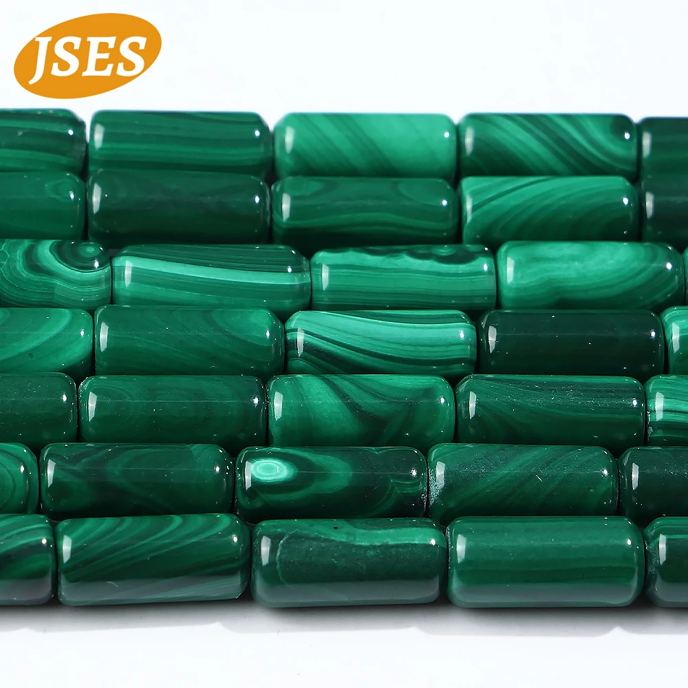 

Natural Stone Beads Green Malachite Tubular Shape Spacer Loose Beads For Jewelry Making DIY Bracelet Necklace Needlework Charm