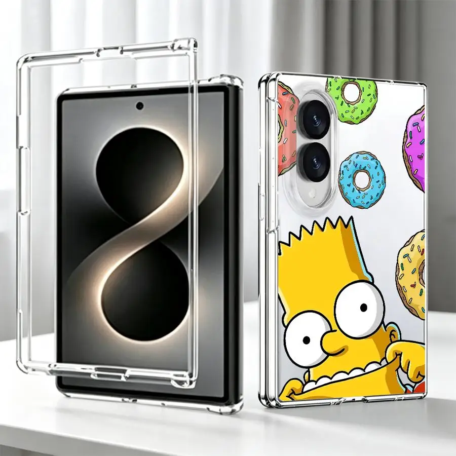 Cute The S-Simpson Case for Samsung Galaxy Z Fold 8 PC Hard Luxury ZFold8 ZFold 8 Phone Cover