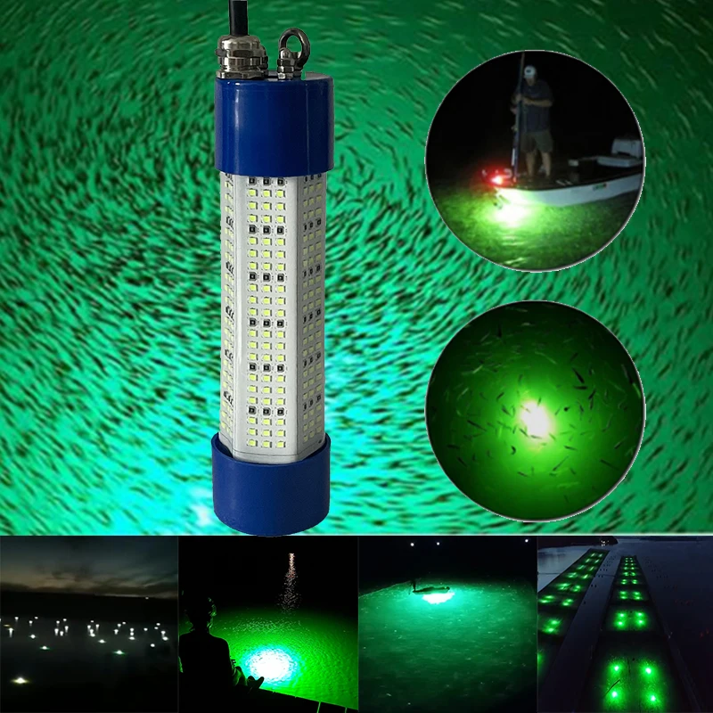 Imagem -06 - Pinboer-luz de Pesca Subaquática Lâmpada Led Submersível de Alta Potência Isca e Localizador Verde e Branco 12v 200w 300w