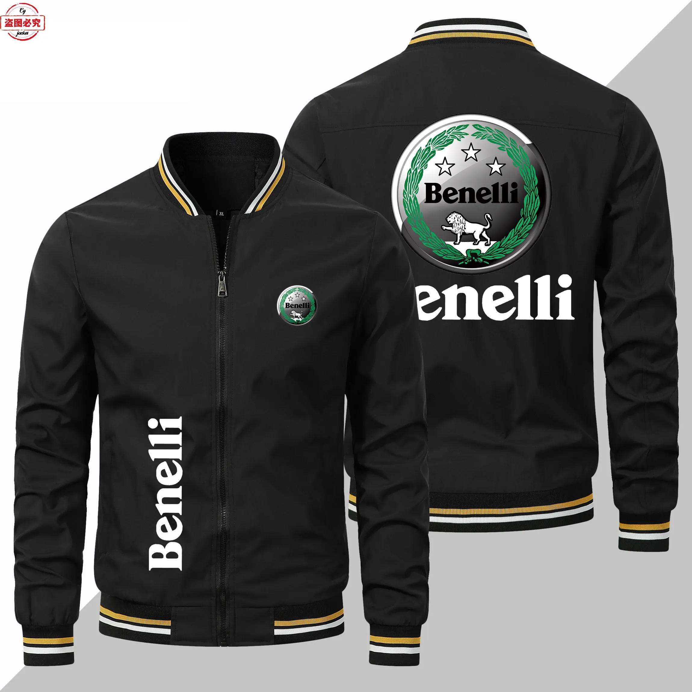 Benali Motorcycle Logo Bike Jacket Loose Long Sleeve Top Stand-Up Jacket Benali Team Team Uniform