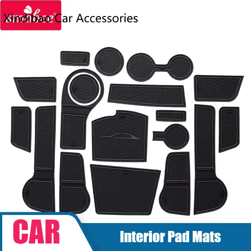 

for Kia Rio 4 X-Line 2017 - 2022 2023 2024 Anti-Slip Gate Slot Cup Mat Non-slip Pad Interior Accessories 18pcs/Set