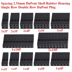 50pcs/lot Spacing 2.54mm DuPont Shell Rubber Housing Single Row Double Row DuPont Plug 1P/2P/3P/4P/5P/6P/7P/8P/9P/10P