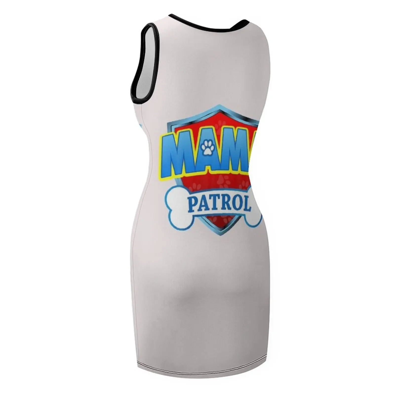 面白いママパトロール犬ママパパ男性女性用Tシャツノースリーブサンドレス高級ドレスビーチウェアシックでエレガントな女性用ドレス
