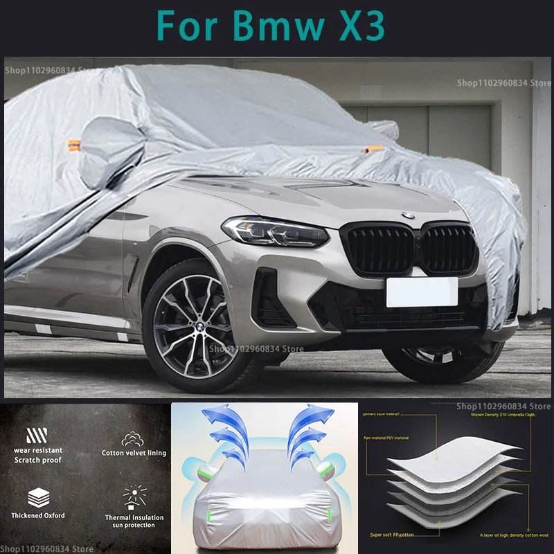 

For BMW X3 210T Waterproof Full Car Covers Outdoor Sun uv protection Dust Rain Snow Protective Auto Protective cover