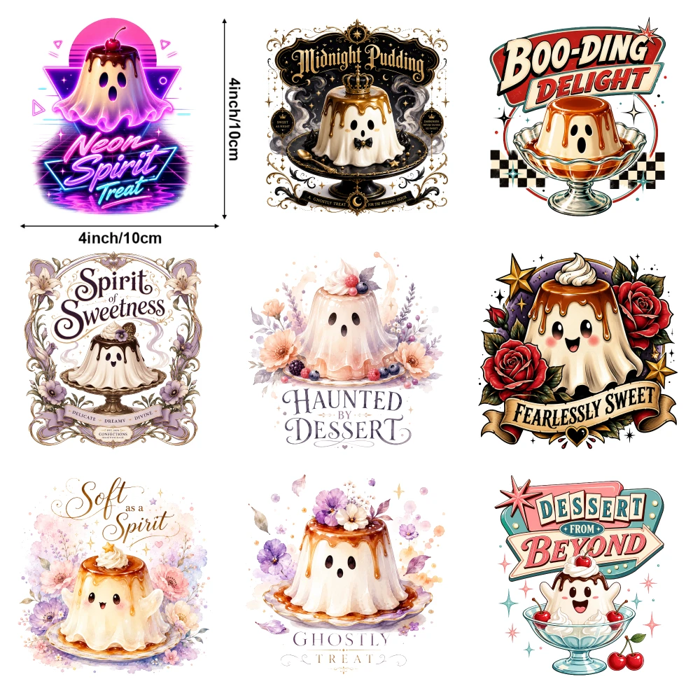 9 Pcs Ghost Pudding Haunted Dessert Fearless Sweet Spirit Sweetness Dessert Beyond Booing Delight Ghostly Treat