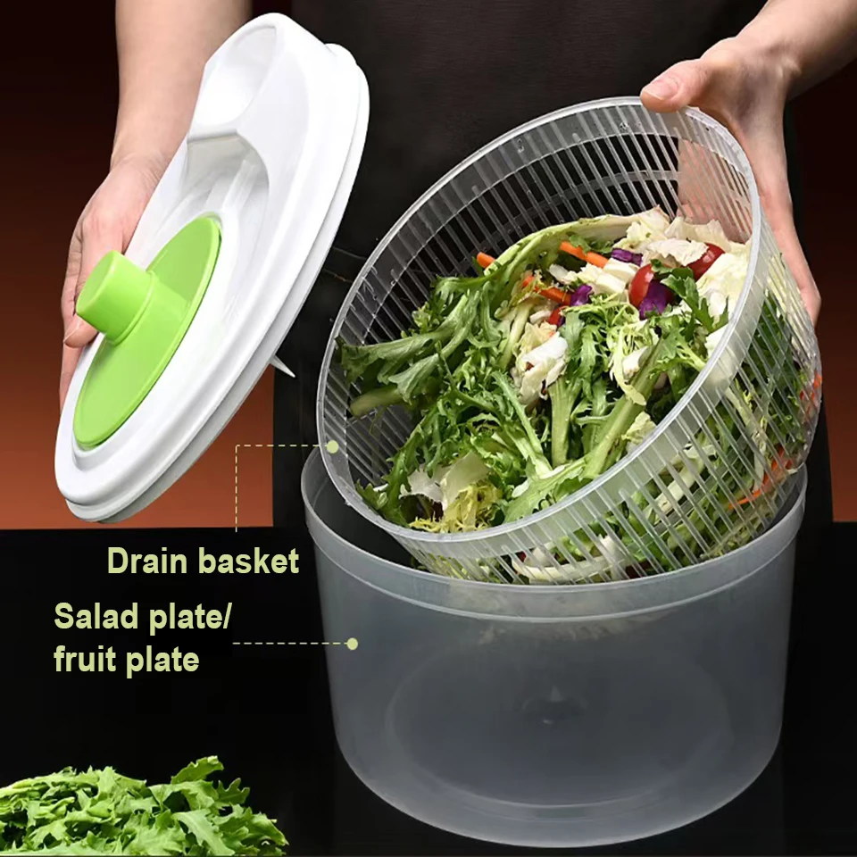 

Multifunction Fruit & Vegetable Dehydrator Large Capacity Rotary Vegetables Dryer Salad Dryer Tool Food Washing Drainer Basin