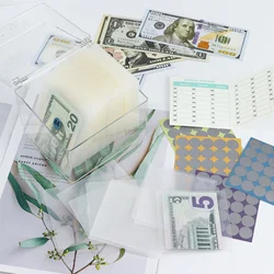 5PCS Square 52 Week 100 Day Savings Challenge Savings PP Bag Cash Budget Envelope Money Saving Stickers Accessories