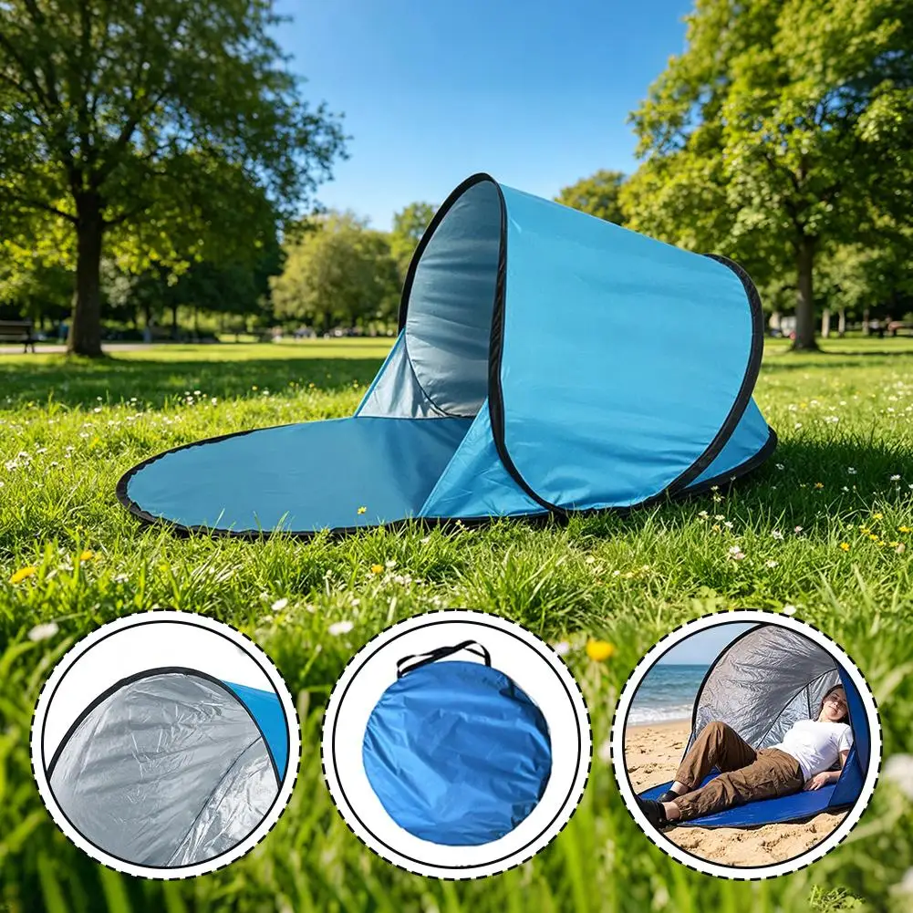 New Outdoor Quick-opening Tent Single Sunscreen Sunshade Portable Free-to-build Beach Camping Automatic Folding Lightweight Tent