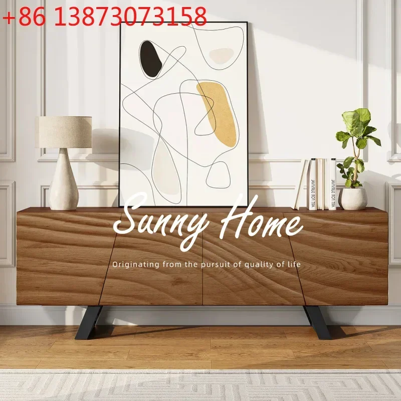 yj32 Medieval solid wood simple living room TV cabinet small apartment household audio-visual cabinet