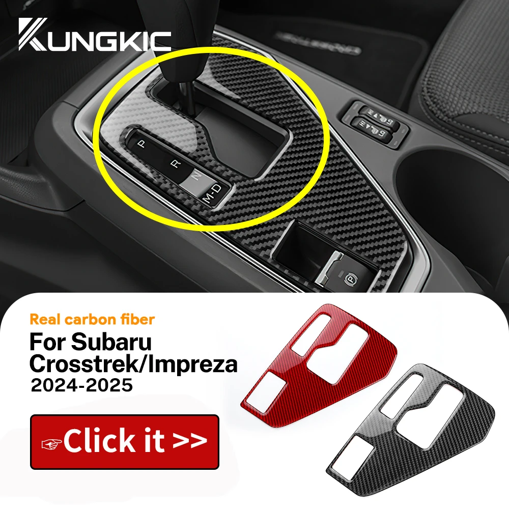 

Car Gear Shift Panel Real Soft Carbon Fiber Sticker For Subaru Crosstrek Impreza 2024 LHD Interior Trim Accessories Auto Parts