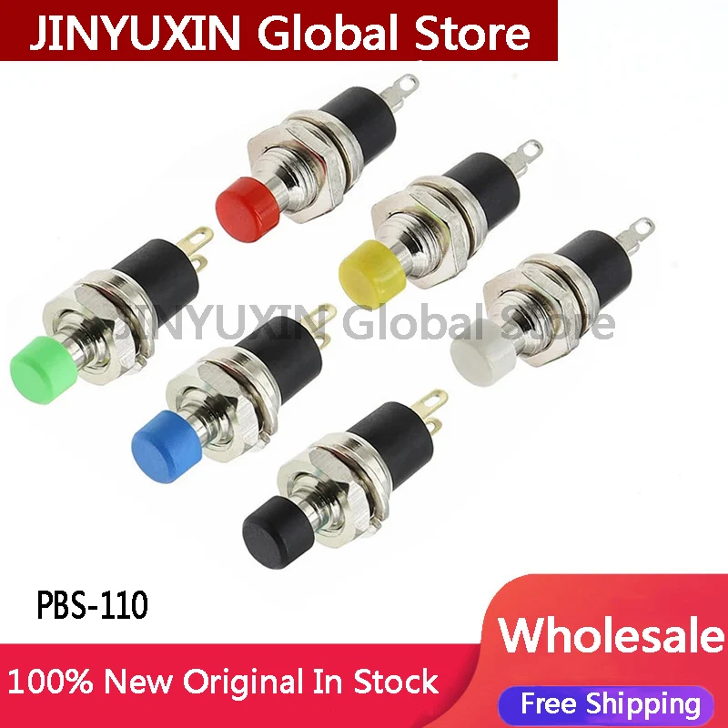 10Pcs PBS-110 7MM Momentary Push Button Switch Press The Reset Switch Momentary ON OFF Push Button Micro Switch