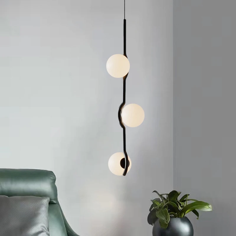 Simple Home Pendant Light White Glass Black Gold Metal Dining Room Kitchen Bedside Lamp G9 Bulb Dropshipping Wire Adjustable