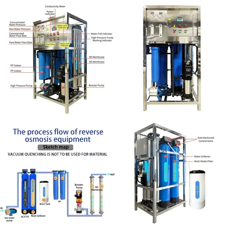 Agricultural Water Purifier Irrigation Softener Reverse Osmosis Multi Media Filter Pump 250L H Annual Output
