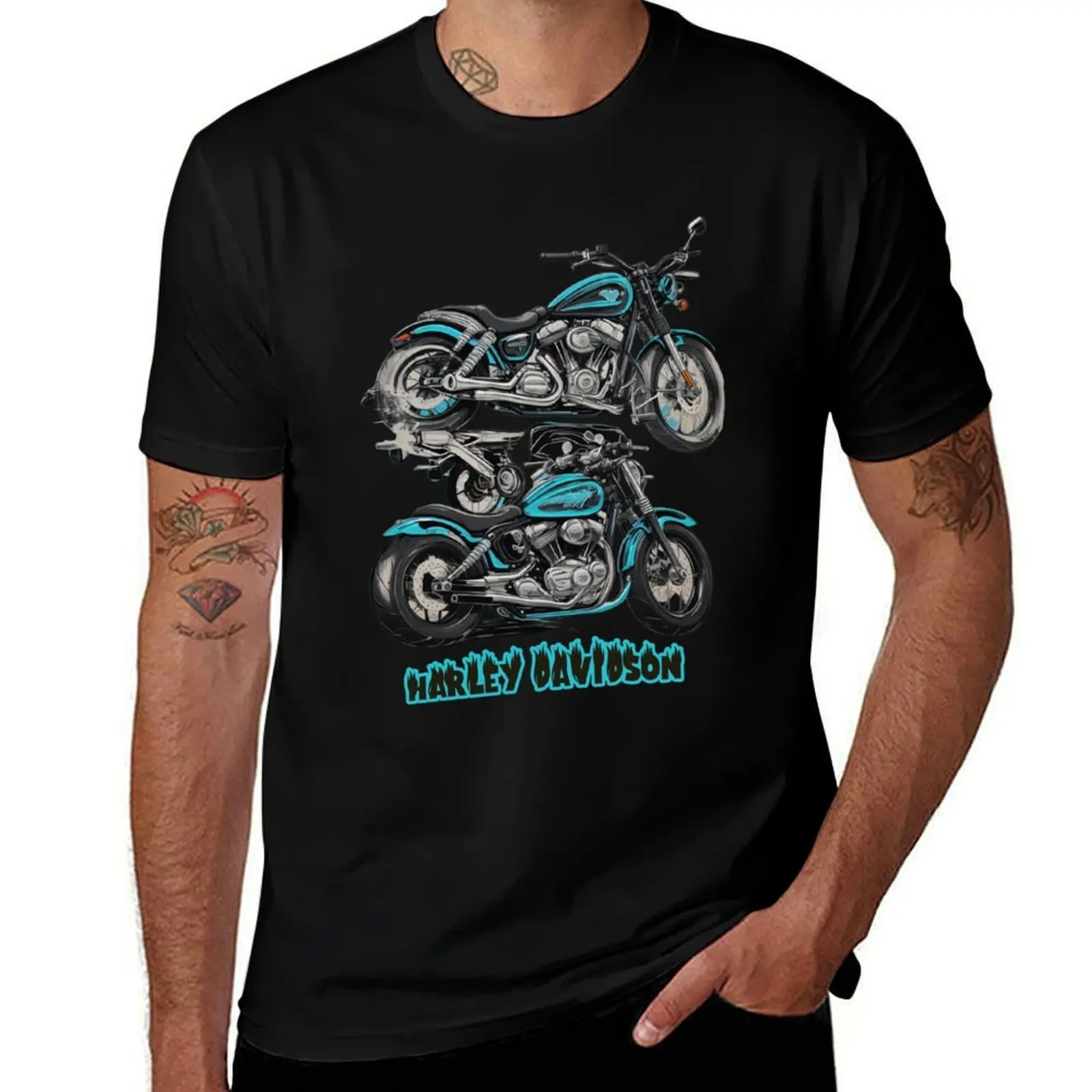 

Motorcyle in Blue style T-Shirt summer shirt summer tops custom t shirt essential t shirt men clothing