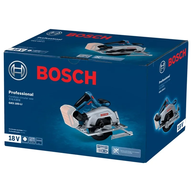 BOSCH GKS 185-LI Cordless Circular Saw Brushless Motor 165mm Blade Cutting Machine For Woodworking 18V Bosch Power Tools