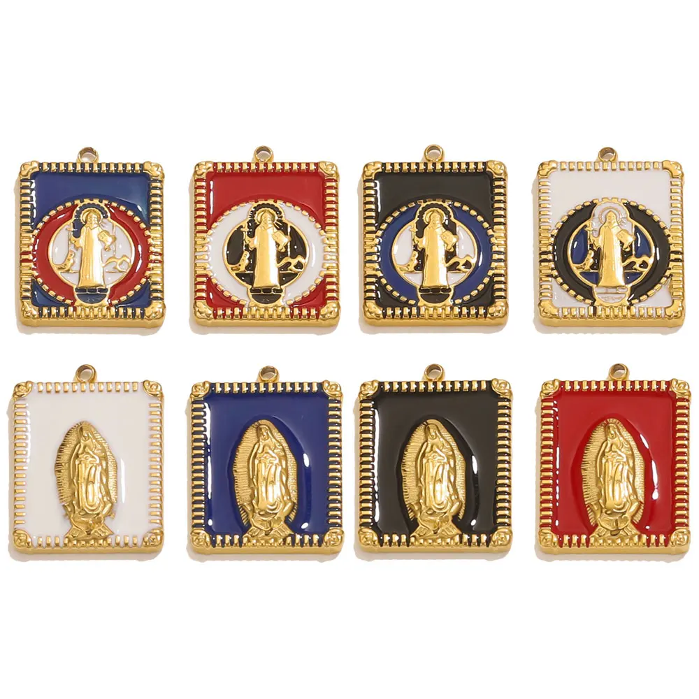 

5 шт., эмалированные подвески из нержавеющей стали, девственные подвески для изготовления ювелирных изделий, сделай сам, подвески Мадонны для ювелирных изделий, женские ожерелья, разъемы, аксессуары