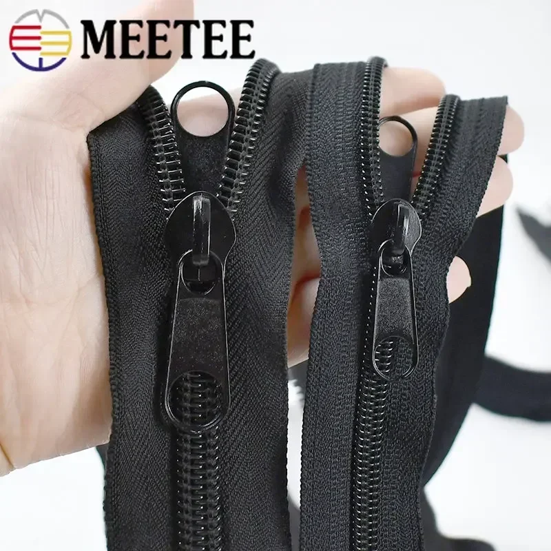 1/2/5M 3# 5# 8# 10# Nylon Zippers Tape with Zipper Slider Suitcase Continuous Zip Clothes Jacket Coil Zips Repair Accessories