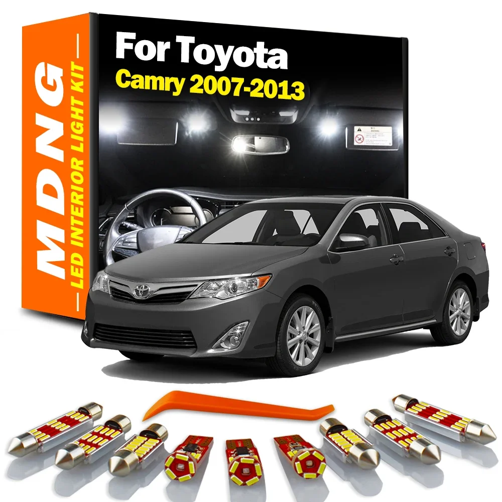 MDNG 13Pcs Canbus LED Interior Light Kit For 2007 2008 2009 2010 2011 2012 2013 Toyota Camry Vehicle Bulb Dome Map Reading Lamp