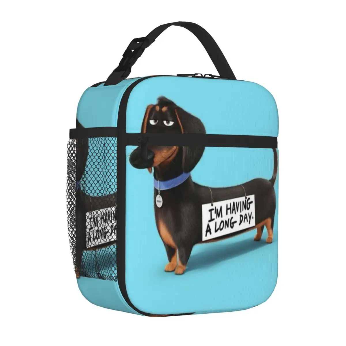 Bestselling Dachshund Dog Funny Pupy Neoprene Texture Insulated Food Bag Car Travel School Lunch Bag