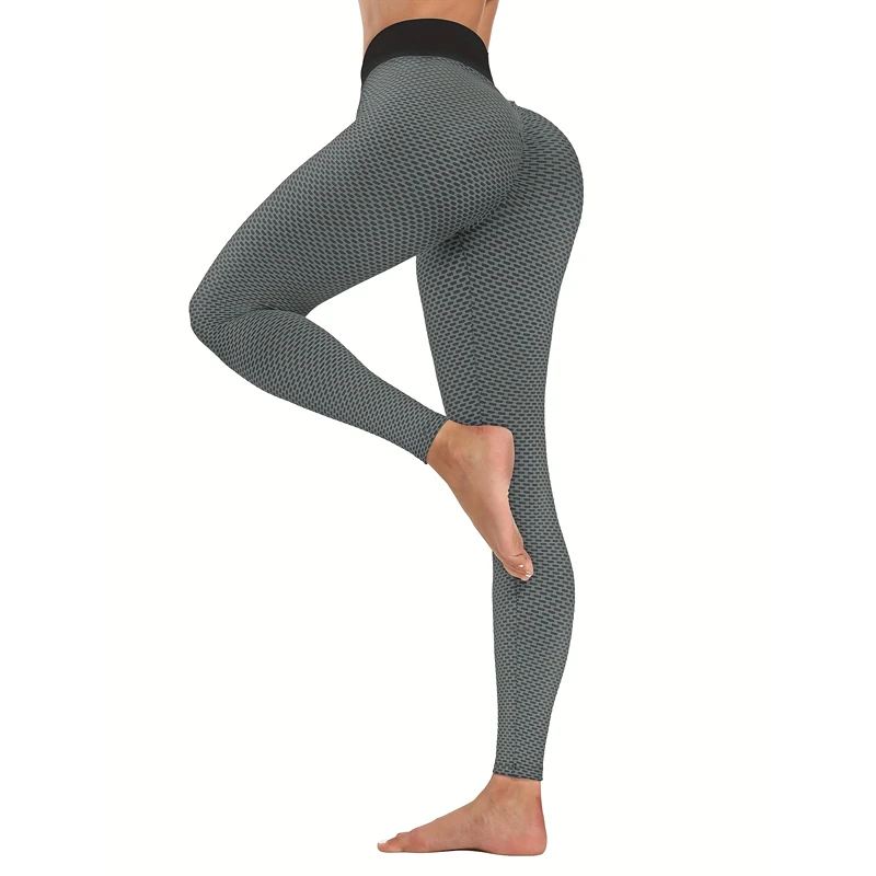 Women\'s High Waist Leggings Hip Lifting Honeycomb Yoga Pants