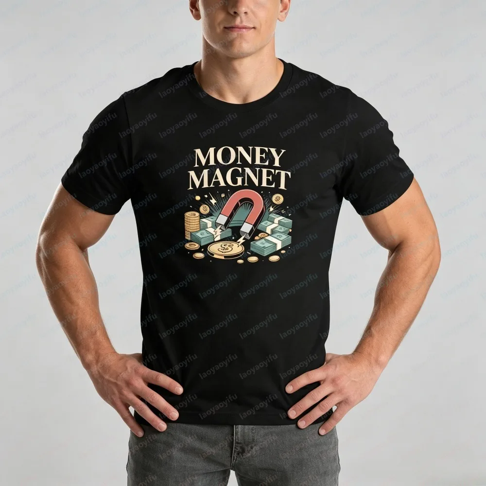 Money Magnet Shirt Prosperity Abundance Money Wealth Cash Law of Attraction Tee Crew Neck Law of Attraction Abundance Cash Tops