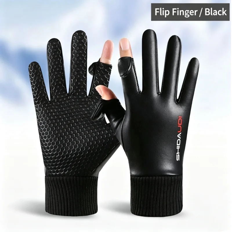 Motorcycle Lining Fleece Thermal Gloves Touch Screen Waterproof Full-finger Cover Cycling Fishing Snow Ski Non-slip Warm Mittens