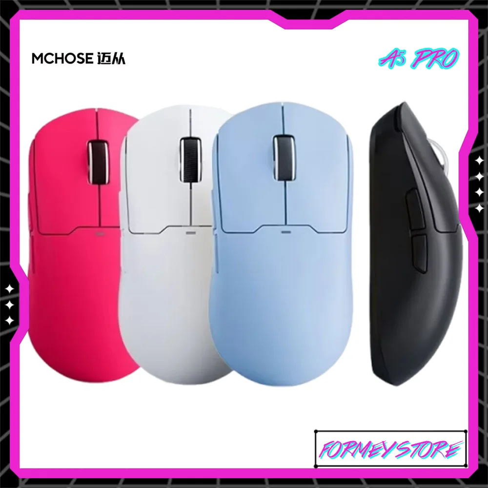 Mchose A5 Pro Max Ultra Paw3395 Lightweight Bluetooth Wireless Customize Low Delay Mice Tri Mode Gaming Mouse E-Sports Accessory