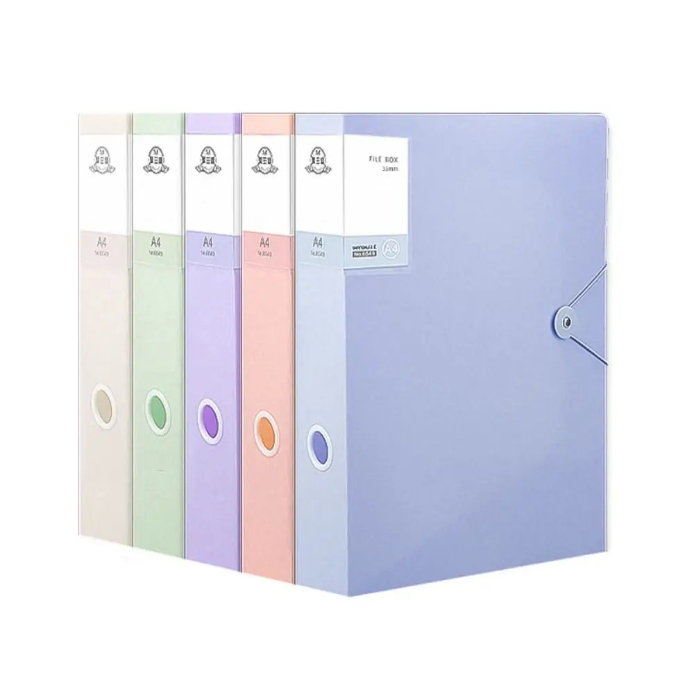 

Multifunctional A4 File Organizer Box Thickened Dustproof File Paper Organizer Morandi Color PP Plastic Document Case Receipt