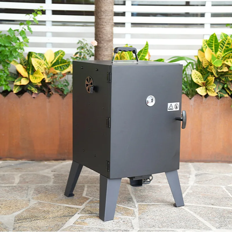 Electric Grill with Thermometer, Smokeless BBQ Electric Smoker Roaster, 2 in 1 Vertical Indoor Outdoor Barbecue Oven