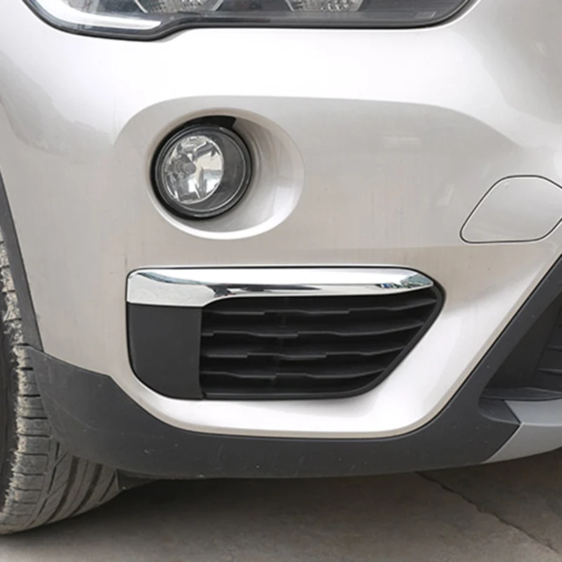 2Pcs Chrome Car Front Fog Lamp Cover Trim Molding Accessories for BMW X1 F48 2016 2017 2018 2019