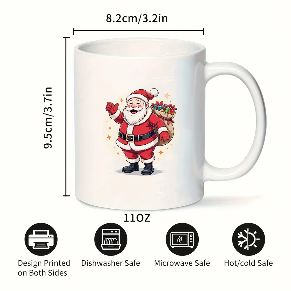 Caneca de papai noel de desenho animado de 11 onças, edição limitada, presente de natal, copo infantil, escritório em casa, caneca de café criativa, essencial para atmos festiva