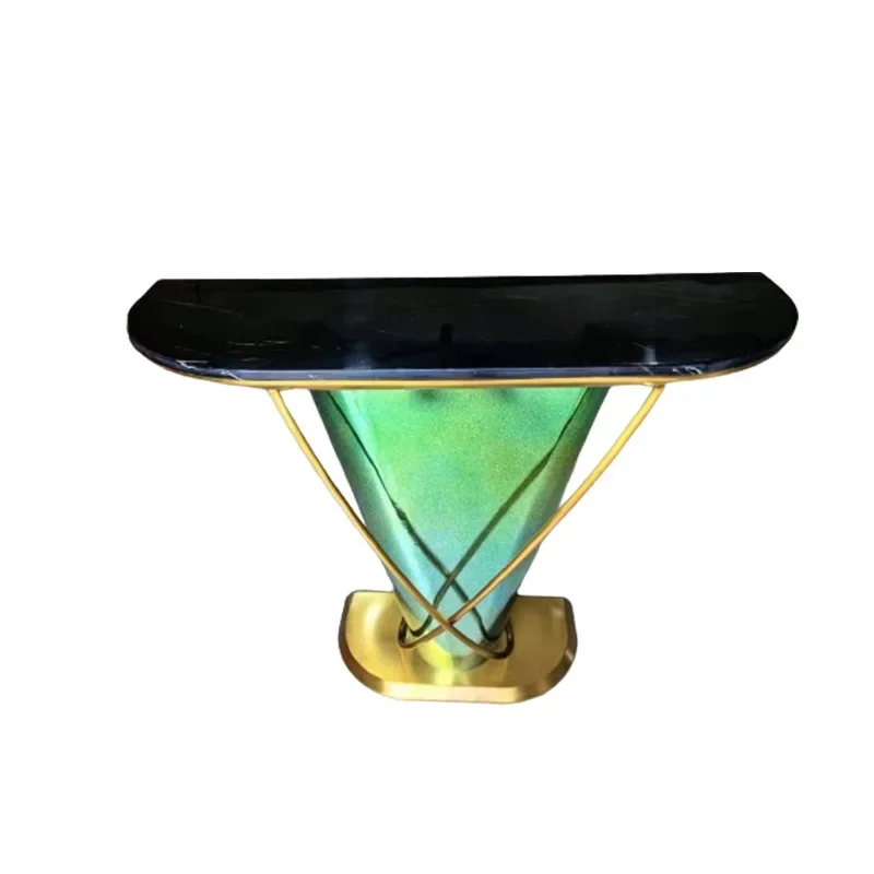 Light luxury rock slab entrance Entry entrance  Living room wall view table Italian marble entrance