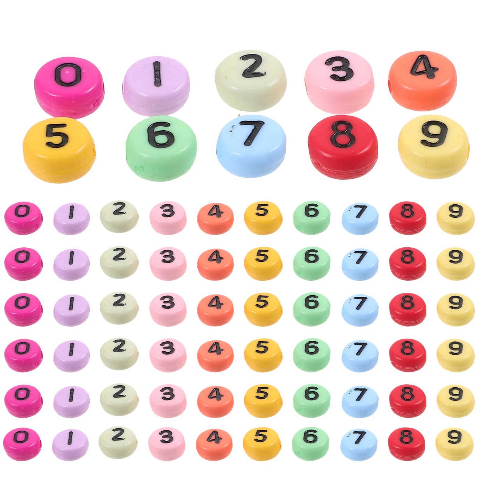 100 قطعة الخرز الرقمي لسلاسل المفاتيح DIY بها بنفسك الاكريليك خزر عازل اليدوية والمجوهرات صياغة قلادة سوار الإمدادات