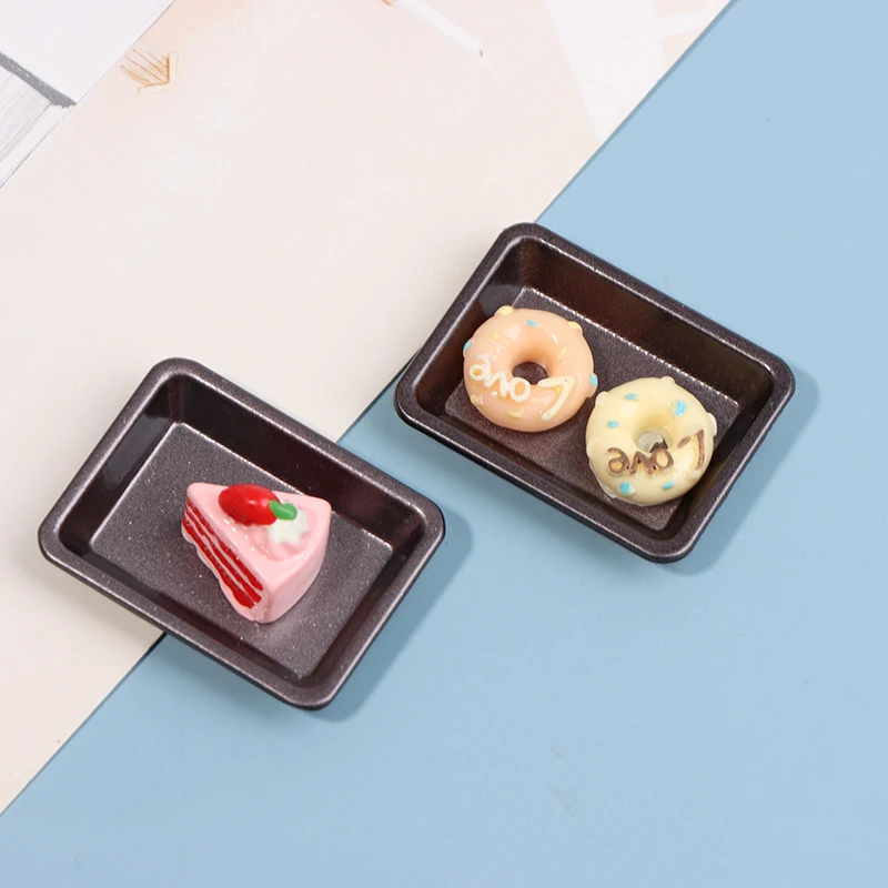 1/12 Dollhouse Miniature Accessories Mini Plate Dollhouse Miniature Baking Tray for Doll House Decoration
