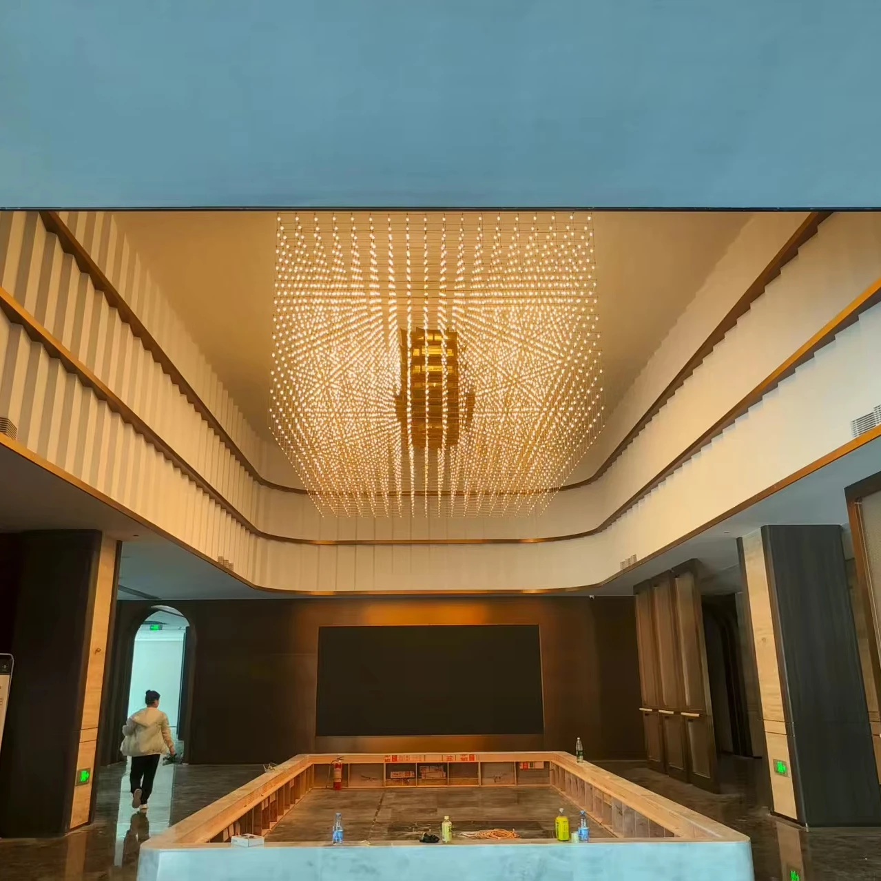 Custom Large Geometric LED Pendant, Commercial Atrium Showroom Aliexpress