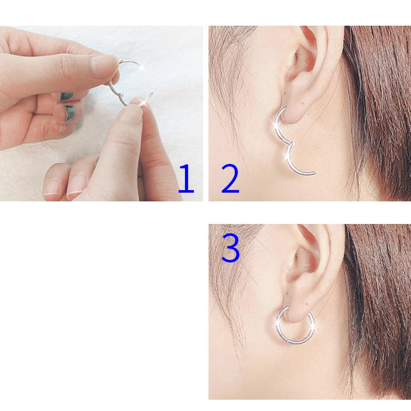 Boucles d'oreilles créoles en argent Sterling 925 pour femmes, boucles d'oreilles à boucle Simple, 14 16 18 20mm