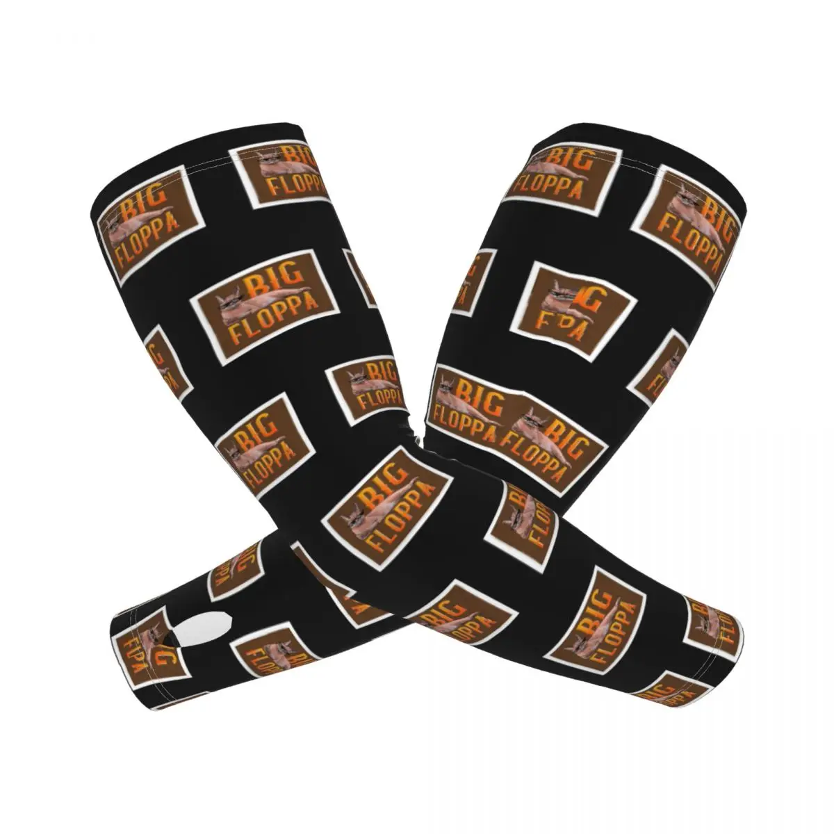 Big Floppa Animal Cat (14) Открытые нарукавники Защитный чехол от солнца и ультрафиолета Летние ледяные шелковые велосипедные татуировки на рукавах