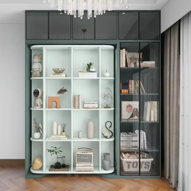 Modern Style Multifunctional Rotating Bookshelf Integrated Folding Flip Bed Soft Panel Wall Bed Desk Hidden Hardware Murphy Beds
