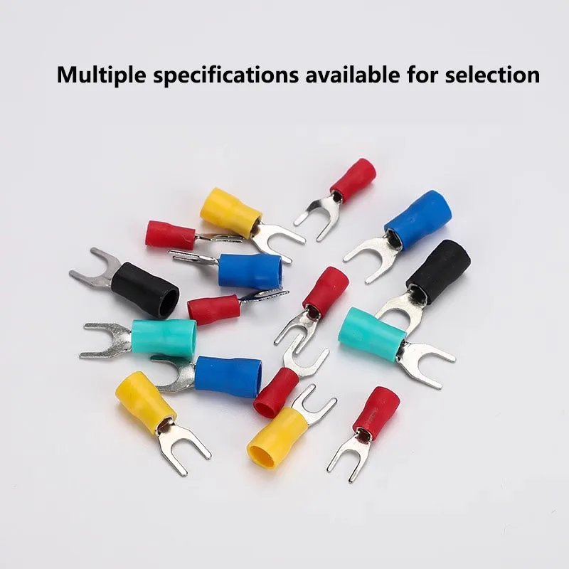 100Pcs SV Crimp Terminal Spade Y U-Type Wire Connector Insulated sheath wiring terminal Electrical copper Lug SV1.25-4 SV3.5-6