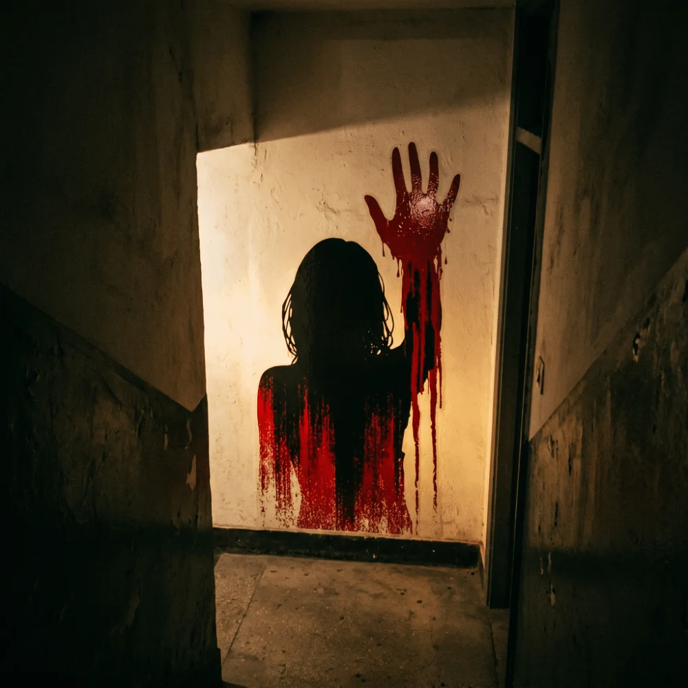 PVC Spooky Style Window Stickers Self-Adhesive Shadow Halloween Wall Decals Blood Scary Silhouette Cling Stickers Haunted House