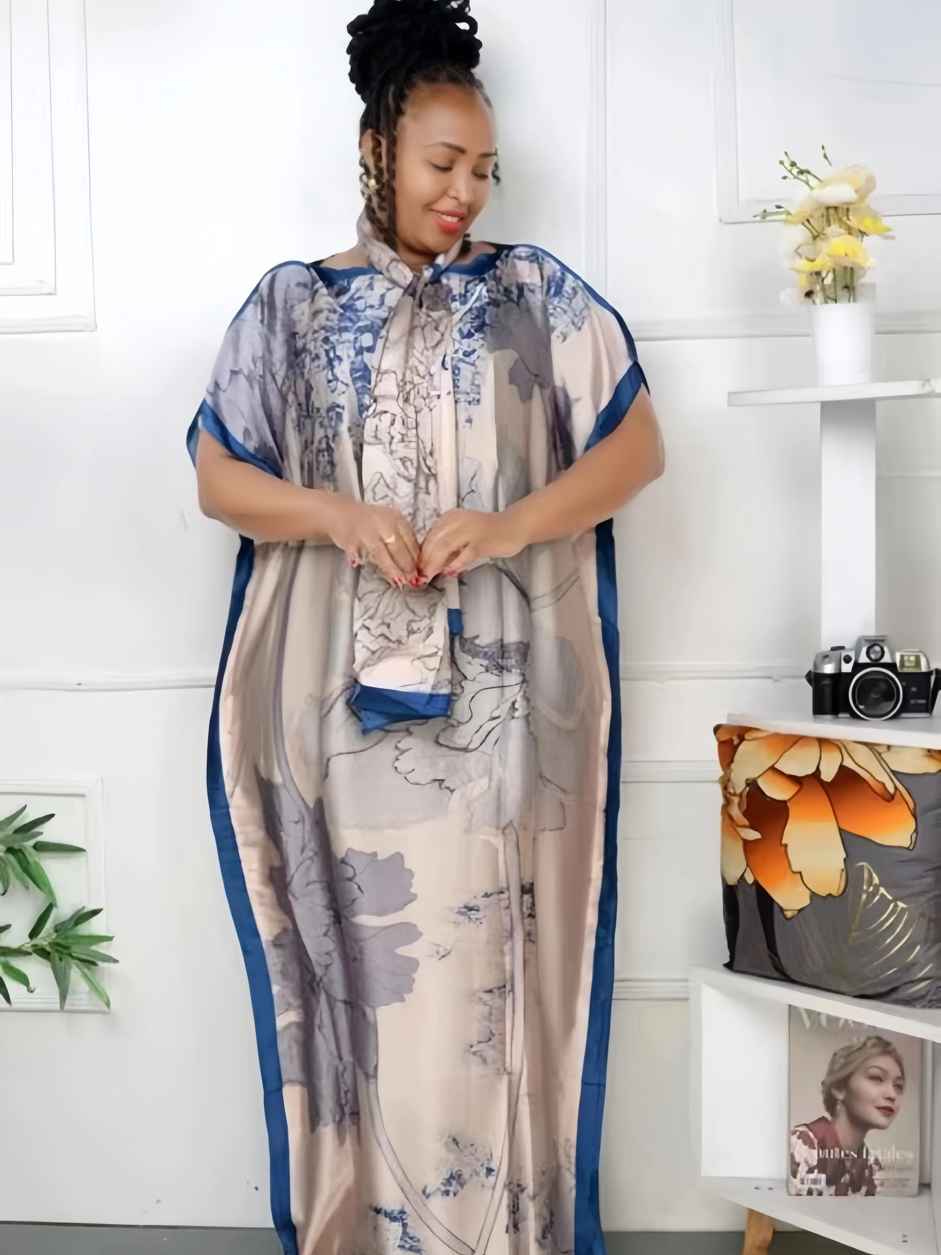 Abaya africana de gran tamaño para mujer, ropa suave a la moda, Dashiki de Dubái, vestidos florales informales sueltos, vestido