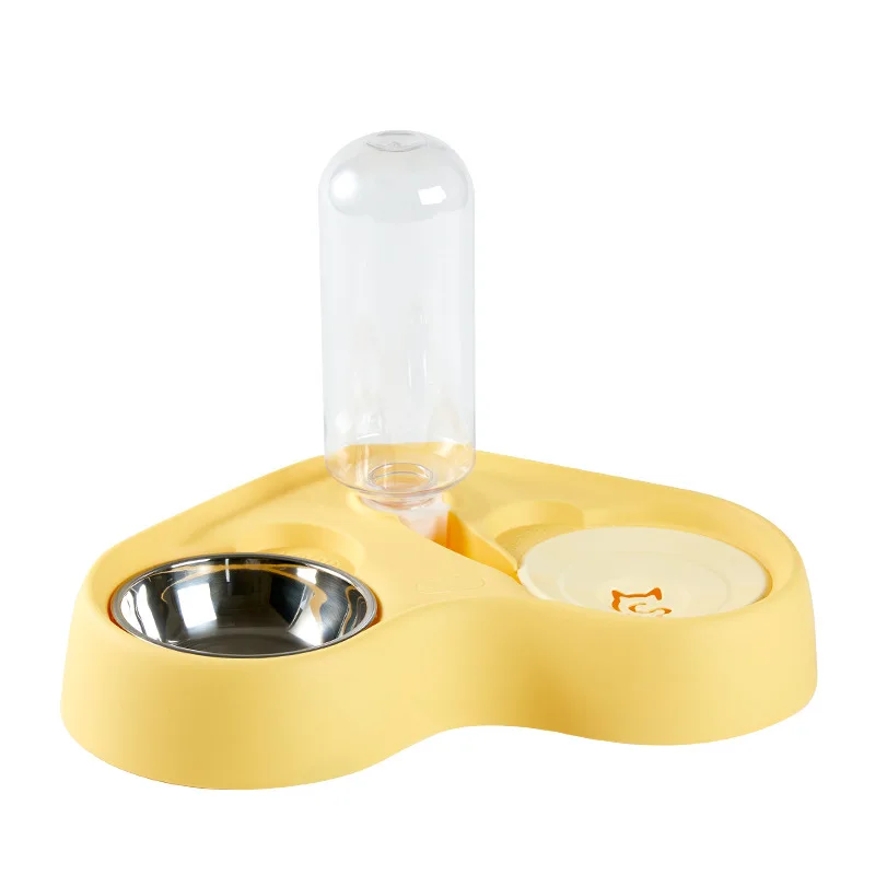 Pet Supplies Dog Feeders Cat Bowls Two-in-one Pet Feeding Bowl Automatic Water Dispenser for Small Dogs Cats Feeder Bowl