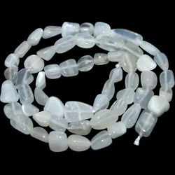 5-10 MM Unregelmäßige Natürliche Weiße Mondstein Stein Spacer Lose Perlen Für Schmuck Machen DIY Armband Halskette Strang 15''