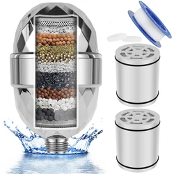 20 Stage Shower Head Filter Hard Water Cartridge Universal Outlet Water Purifier Kit Chlorine Fluoride Heavy Metal Removal