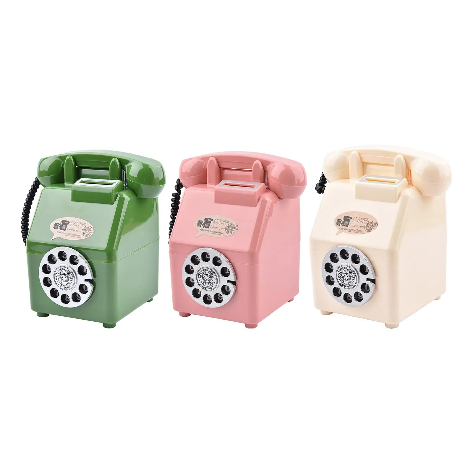 Retro Telephone Piggy Bank Home Decor Coin Bank Phone Money Saving Box for Festival Christmas Home Living Room Adult Kids