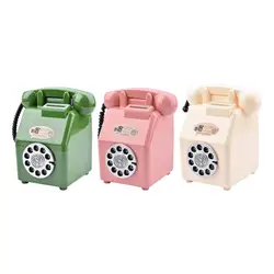 Retro Telephone Piggy Bank Home Decor Coin Bank Phone Money Saving Box for Festival Christmas Home Living Room Adult Kids